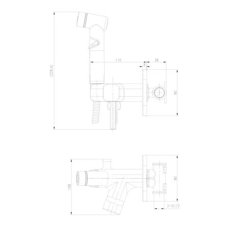 Смеситель Lemark Solo с гигиеническим душем, встраиваемый (LM7165BL), артикул LM7165BL