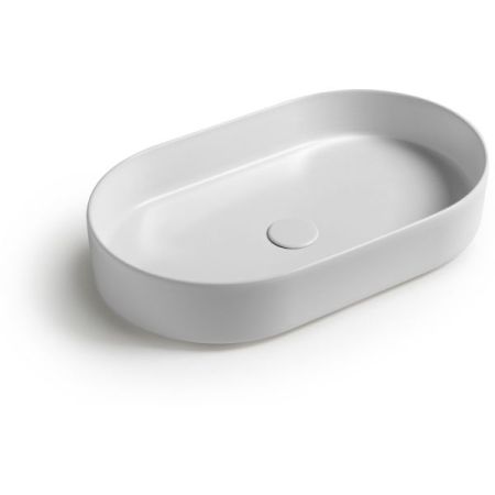 White Ceramic Blade, накладная овальная раковина 60x36x12h см, цвет белый глянцевый, артикул W052701