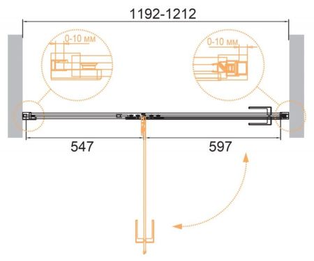 ДУШЕВАЯ ДВЕРЬ В НИШУ CEZARES BELLAGIO-B-12, артикул BELLAGIO-B-12-120-C-NERO