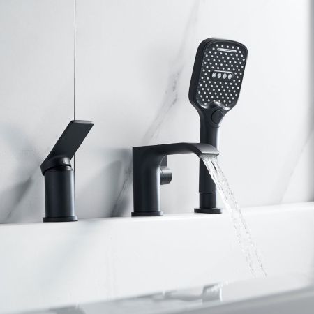 Смеситель на борт ванны Shevanik S4112H, черный