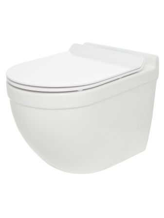 AQM2010 Унитаз подвесной сиденье SoftClose, технология смыва Rimless QUIET, скрытый крепеж. 520х360х410