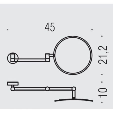 Colombo Complementi Зеркало косметическое, подвесное, 21,5см., х3, цвет: хром, артикул B9759.CR