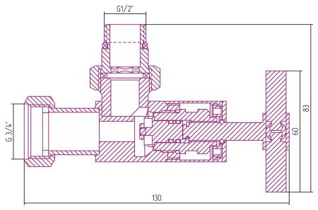 Вентиль, Сунержа, G 1/2" НР х G 3/4" НГ, угловой, крест, материал-нержавеющая сталь, цвет-сатин Вентиль, Сунержа, G 1/2" НР х G 3/4" НГ, угловой, крест, материал-нержавеющая сталь, цвет-сатин