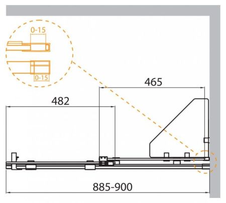 Шторка на ванну с полками CEZARES STREAM-VFS-11, артикул STREAM-VFS-11-80/150-C-Cr
