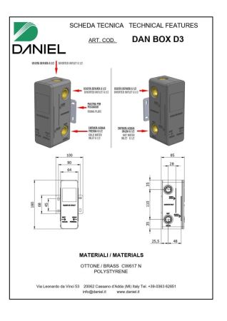 Daniel, внутренняя часть к смесителю для душа на 3 выхода, артикул DANBOXD3