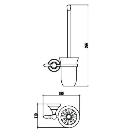Ершик Savol S-06894A, хром, артикул S-06894A