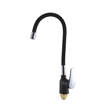 Смеситель для кухни с гибким изливом Shevanik S443-3, черный