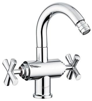 Emmevi Spirit New, двухвентильный смеситель (h23 см) для биде с поворотным изливом и донным клапаном, цвет хром