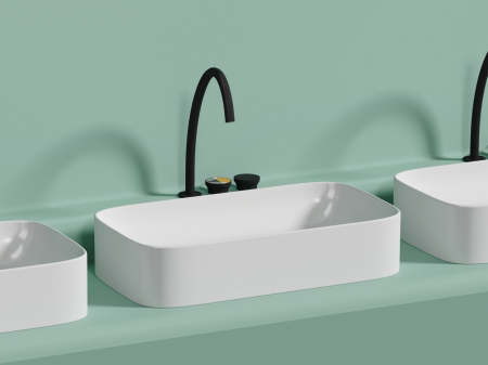 Умывальник чаша накладная прямоугольная (цвет Белый Матовый) Элемент (Element) 705x380x150мм, артикул CN6054MW