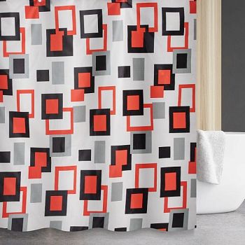 Штора для ванной комнаты Savol S-XK2018A, квадраты