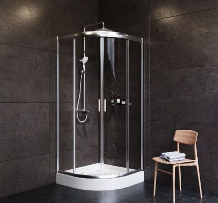 W90G-401-090WT Gem душевое ограждение 90х90, стекло прозрачное, профиль матовое серебро, без поддона, артикул W90G-401-090WT