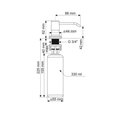 Дозатор для моющего средства Ulgran Quartz UQ-01-10, песок, артикул UQ-01-10