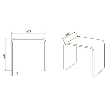 Стул для душа Veconi ST-AC-1T, 425*280*390, прозрачный