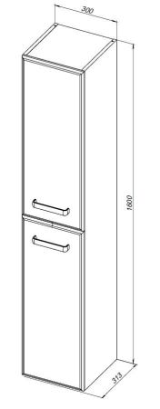 Шкаф-пенал Aquanet Лукка 30 белый