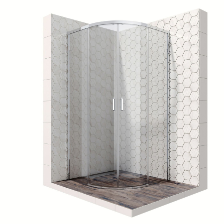 Душевой уголок Ambassador Queen 11011101-ST1, полукруглый, линейный трап, 90х90, артикул 11011101-ST1