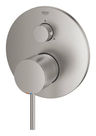 Внешняя часть смесителя для ванны GROHE Atrio New с переключателем на 3 положения, суперсталь (24096DC3), артикул 24096DC3