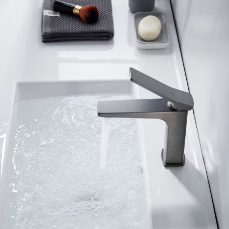 Смеситель для раковины Shevanik S4601T, оружейная сталь