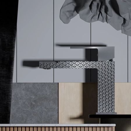 Cмеситель для раковины Knotlor KN-20/GMP, оружейная сталь