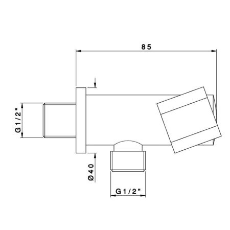 Nicolazzi Держатель душевой ручной лейки, с подводом воды 1/2", цвет: хром, артикул 7124MCR