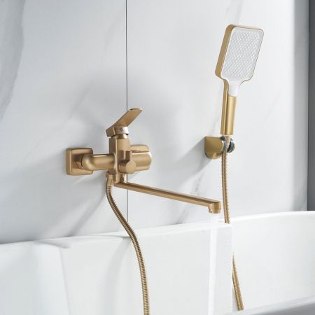 Смеситель для ванны Shevanik S9922G, золотой сатин, артикул S9922G