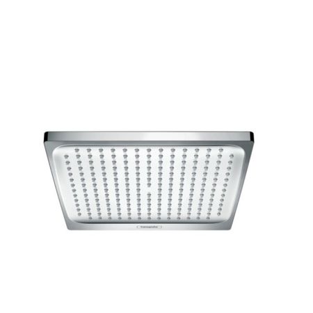 Верхний душ, Hansgrohe, Crometta E, тип установки-настенный, потолочный, ширина, мм-240, глубина, мм-240, высота, мм-60, форма-квадратная, количество режимов-1, тип струи-Rain, цвет-хром, артикул 26726000