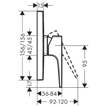 HG Metropol Встраиваемый смеситель для душа (внешняя часть), цвет: шлифованная бронза