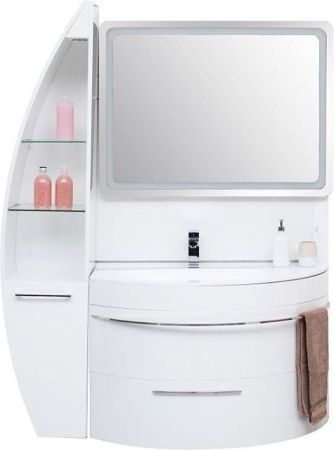 Тумба под раковину De Aqua Эскалада 100 L белый, подвесная с ручкой, артикул 00186739