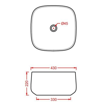 ARTCERAM COGNAC Раковина настольная Quadro 43x43 см, цвет матовый черный, Saniglaze, артикул COL006 17 34