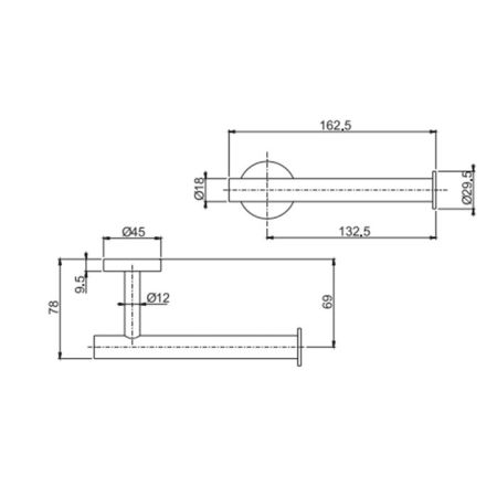 Fima Carlo Frattini Spillo Steel Держатель для т/б., подвесной, цвет: нержавеюшая сталь, артикул F6095/1INOX