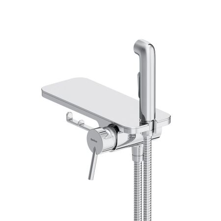 773500001 Jupiter, смеситель монтируемый в стену с гиг. душем и полкой, хром, артикул 773500001