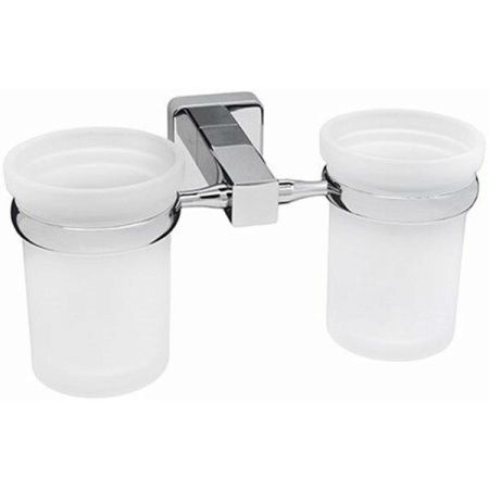 Стакан для зубных щеток WasserKRAFT Lippe K-6528D двойной Хром, артикул K-6528D