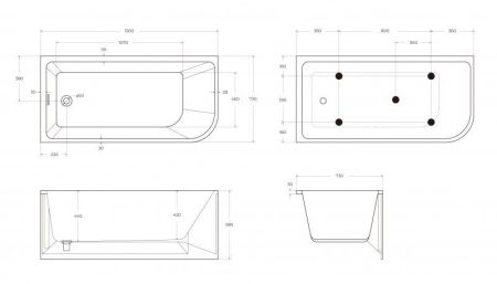 Акриловая ванна BELBAGNO BB712-1700-730-R, артикул BB712-1700-730-R