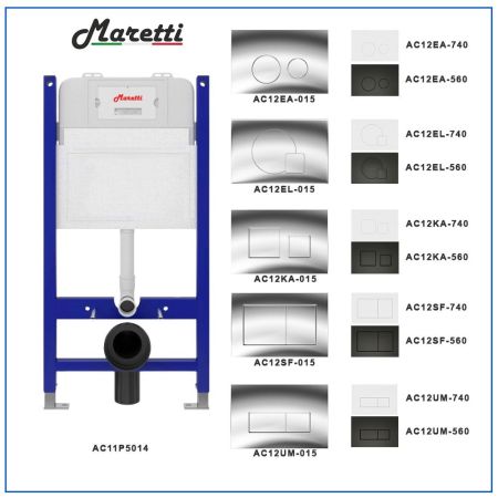 Инсталляция для подвесного унитаза Maretti AC11P5014, без клавиши, артикул AC11P5014