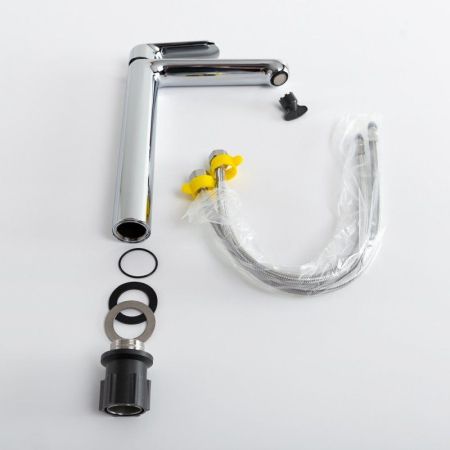 STYLUS-LC-01-W0 Смеситель для накладной раковины однорычажный, без донного клапана, хром, артикул STYLUS-LC-01-W0