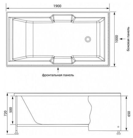 Боковой экран Aquanet Vega 100, артикул 00145088