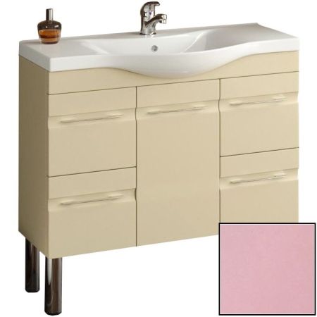 Тумба с раковиной SanVit Прима 90 kprim090 в цвете Ral прямые ручки Розовый глянец, артикул kprim090