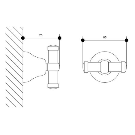 Bongio Axel Крючок, 75х85 мм, цвет хром, артикул 15001CR00