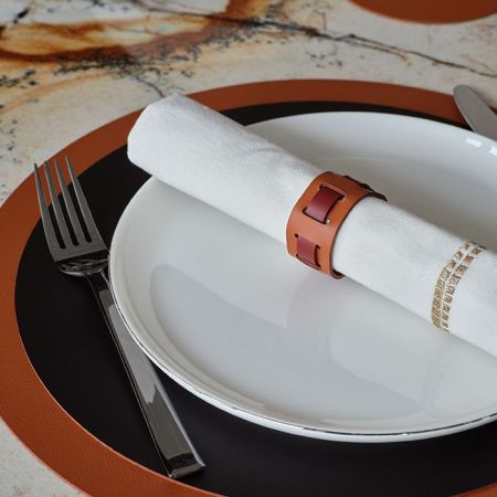 ADJ Кольцо для салфеток Bottega, D5 см., цвет: коньяк/бордо, артикул 010.B.09/30