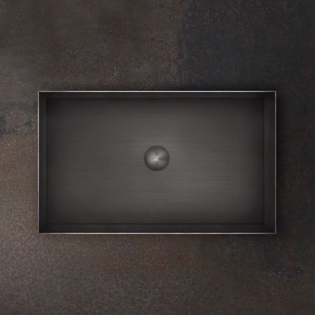 GESSI 316 Раковина 600x350 мм., для установки на столешницу, без перелива, нержавеющая сталь, цвет Black Metal Brushed PVD, артикул 54606#707