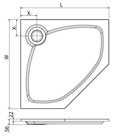 Встраиваемый поддон из искусственного мрамора CEZARES TRAY-S-P-56-W, артикул TRAY-S-P-100-SCR-NR