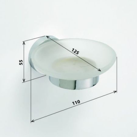 Мыльница OMEGA стеклянная  115x135x55мм, артикул 104108042