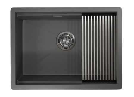 Кухонная мойка GRANULA (6045U, ГРАФИТ МАТОВЫЙ), артикул 6045U, ГРАФИТ МАТОВЫЙ