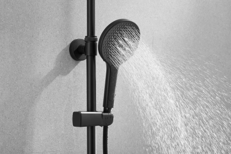 Душевая система с термостатом Rose R3996H, черный