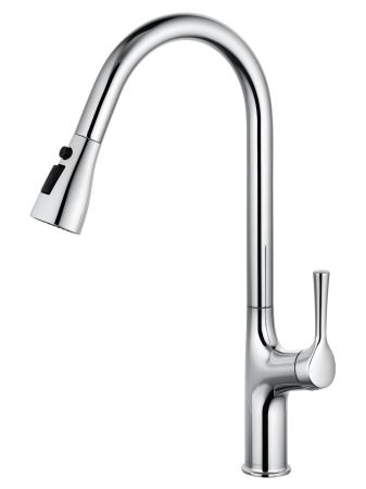 Смеситель для кухни с выдвижным изливом WONZON & WOGHAND, Хром (WW-AE54123-CR), артикул WW-AE54123-CR