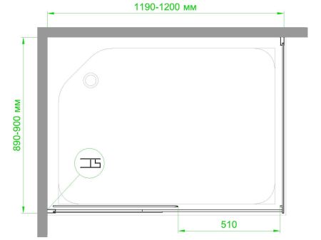 Душевое ограждение Royal Bath RB9012B-L 1200х900х1900