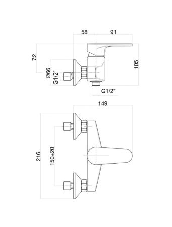Смеситель для душа Fiore KYMA 75CR6511, хром, артикул 75CR6511