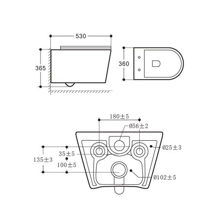 Унитаз подвесной Cute VT1-24 безободковый, цвет белый, ультратонкое soft-close сиденье, артикул VT1-24
