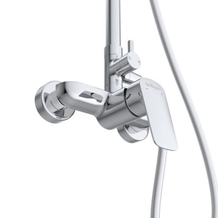 DUE Комплект для ванной - душевая стойка и смеситель для раковины, артикул DUE-DOCM/LVM-CRM