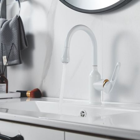 Смеситель для раковины Raffine F101C, белый, артикул F101C