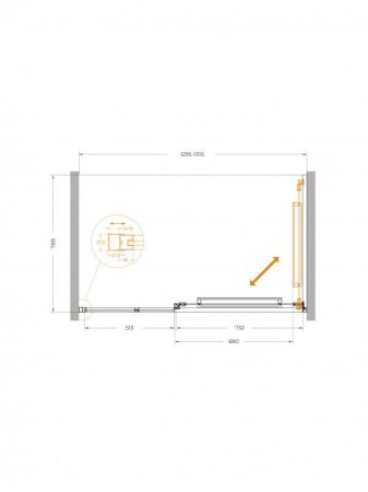 LUX-B-FS-11-110-C-GM Душевая дверь, артикул LUX-B-FS-11-110-C-GM